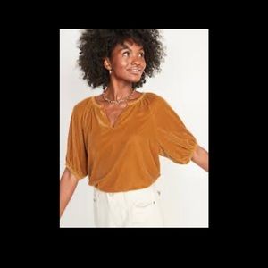 Old navy velvet mustard yellow blouse.